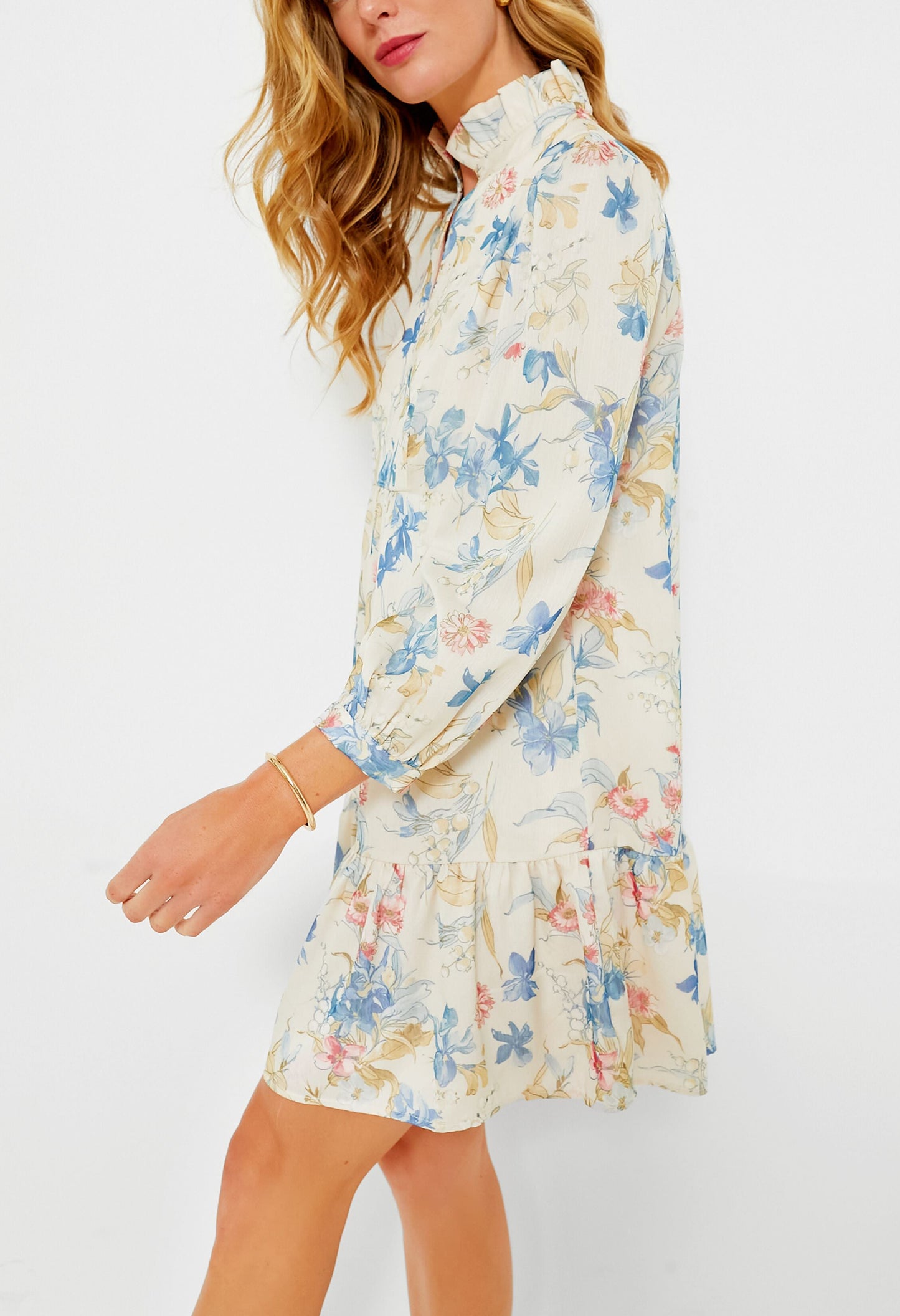 Long Sleeve Floral Mini Dress