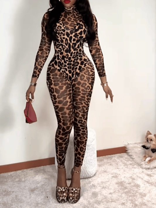 Fashion Leopard Print Jumpsuit