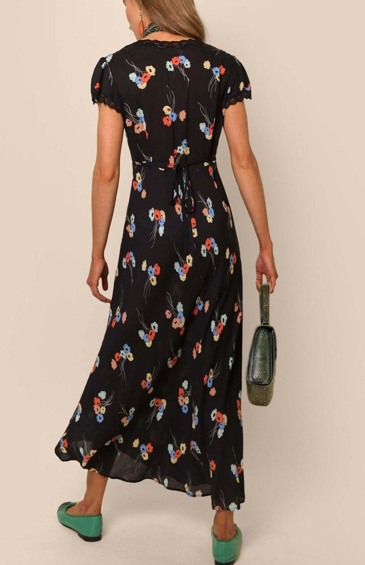 Floral Black Dress