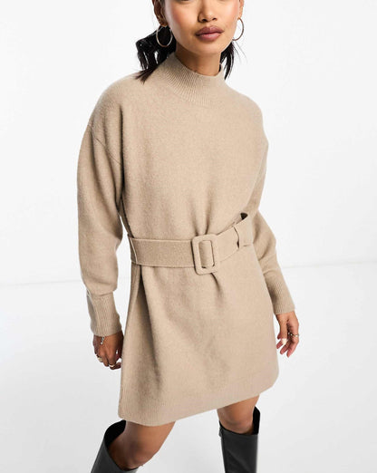 Solid Color Knit Dress