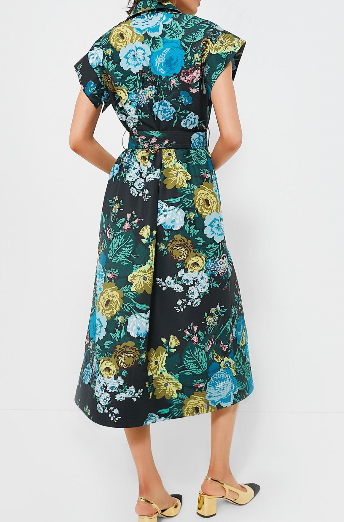 Blue Flower Short Sleeve Dress