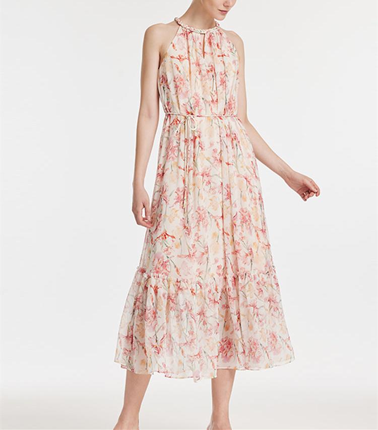 Sleeveless Crushed Floral Maxi Dress