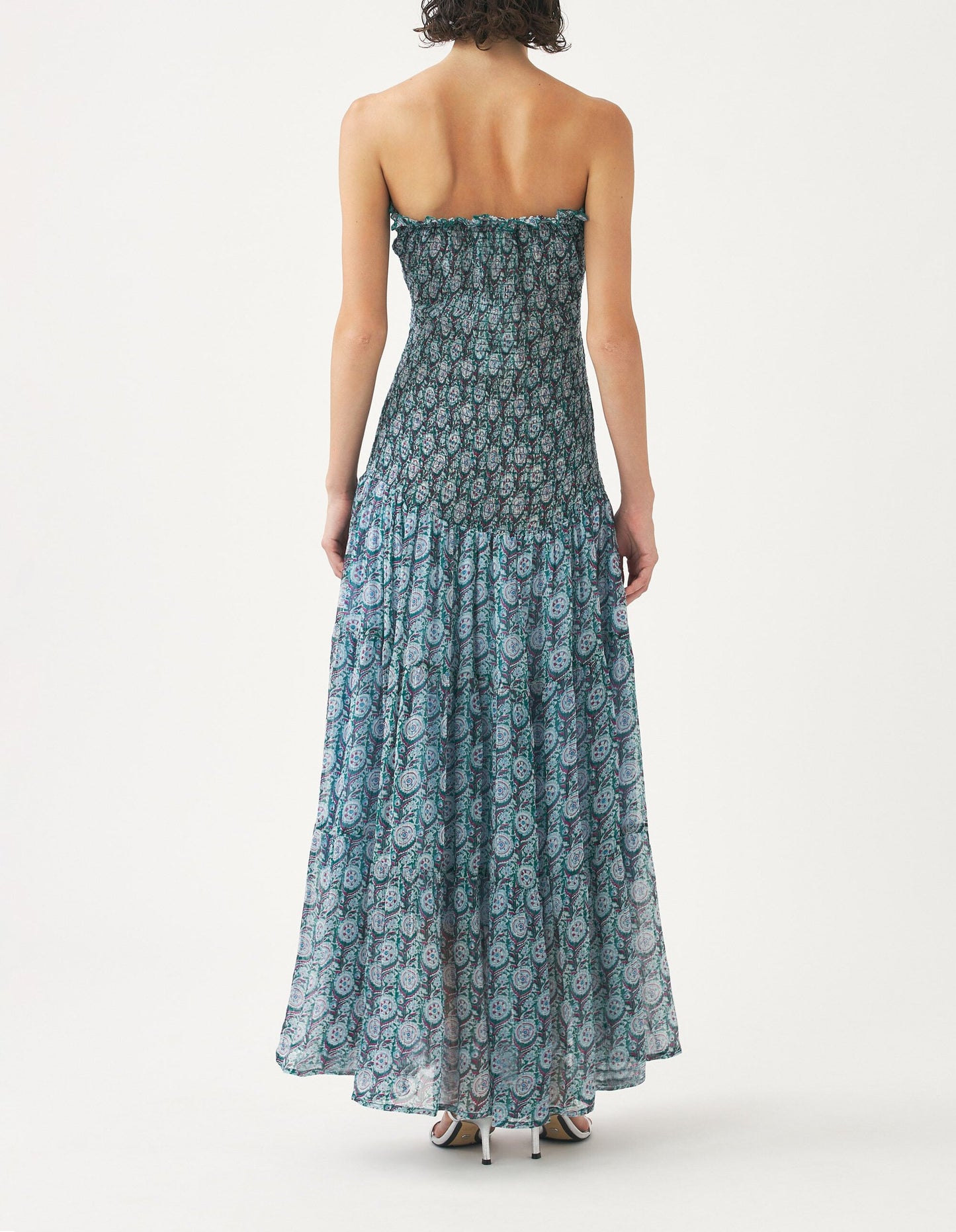 Sheath Blue Veil Maxi Dress