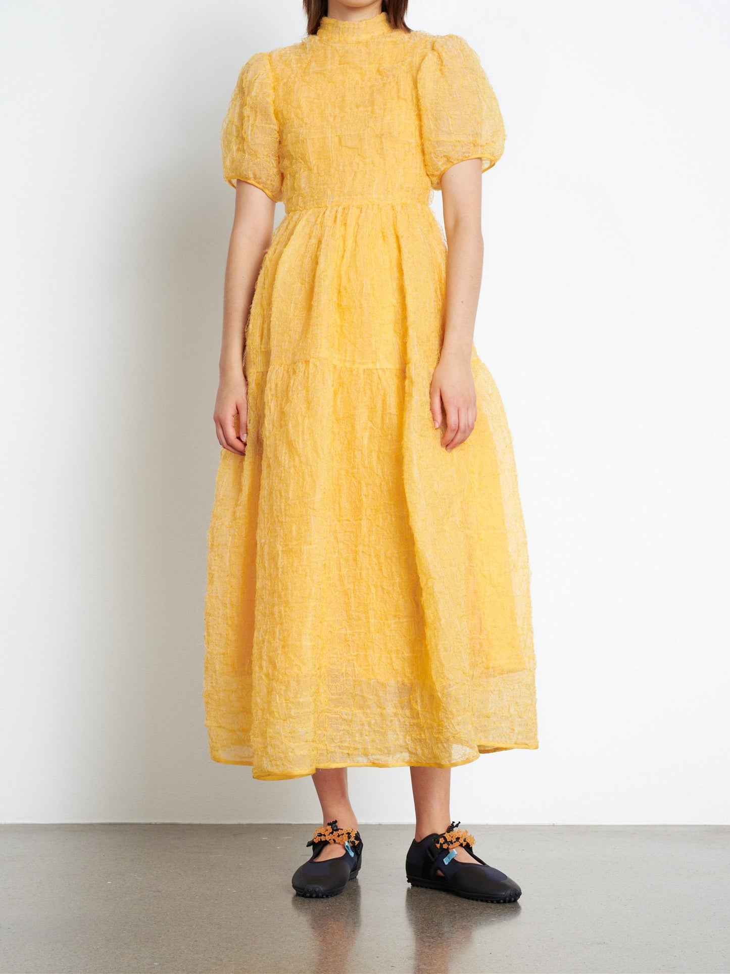 Yellow Lantern Sleeve Dress