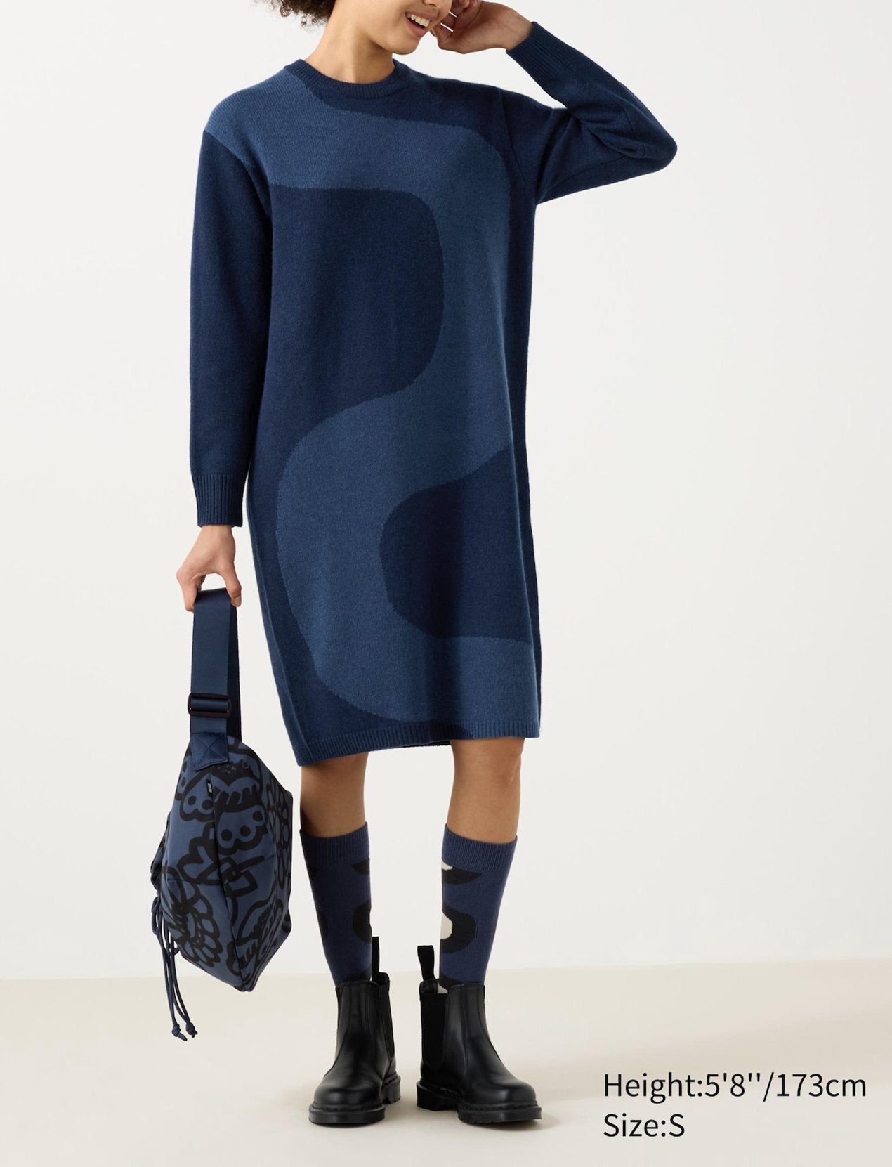 Blue Long Sweater Dress