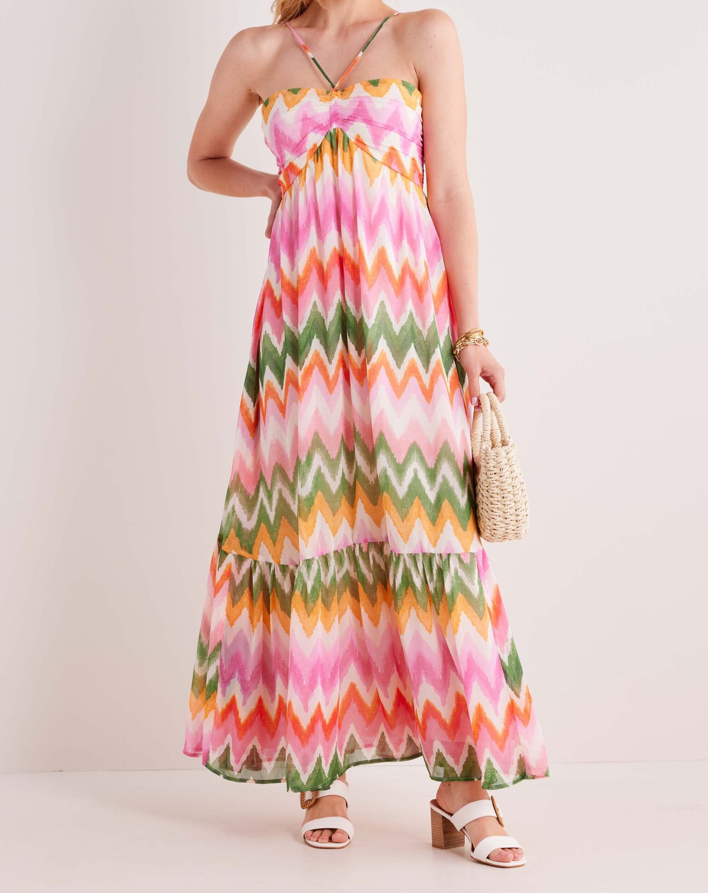 Printed Halter Maxi Dress