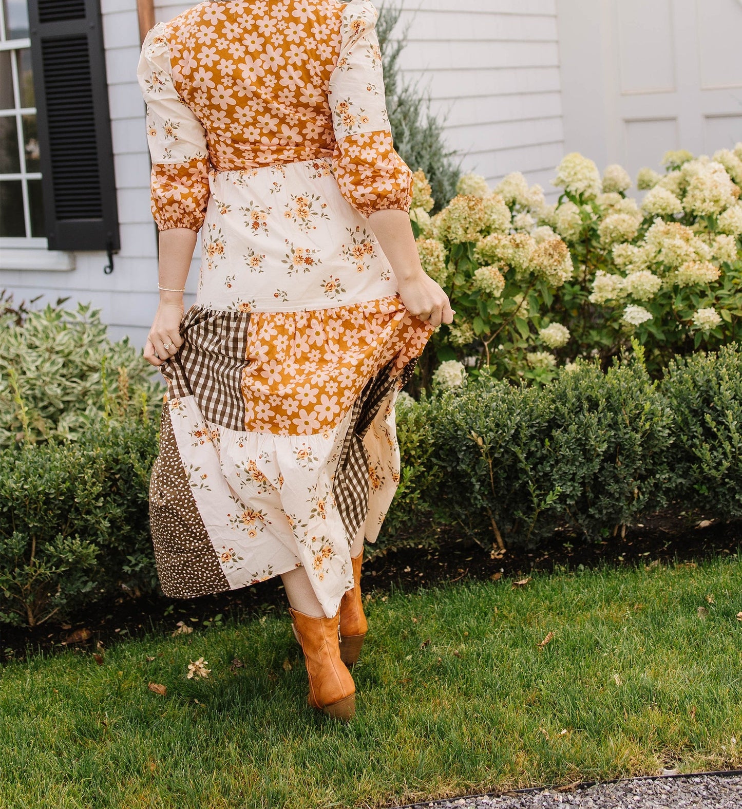 Patchwork Floral Fall Dress