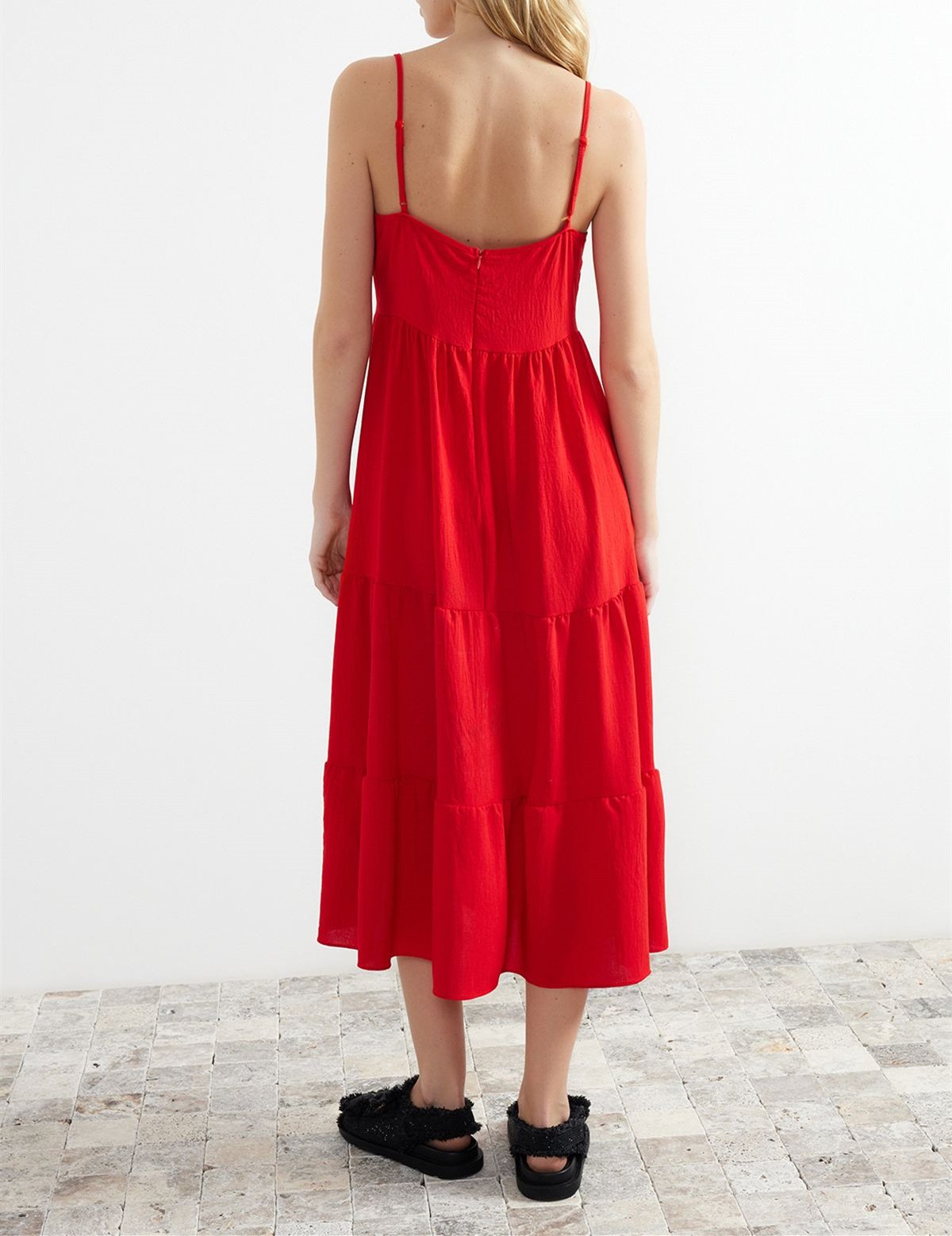 Red Halter Maxi Dress