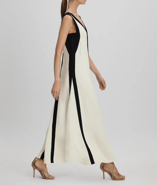 black and white maxi dress