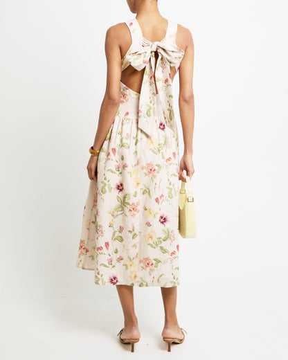 Sleeveless Backless Bowknot Maxi Dress