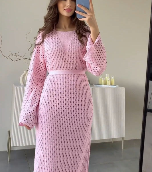 Pink Hole Maxi Dress