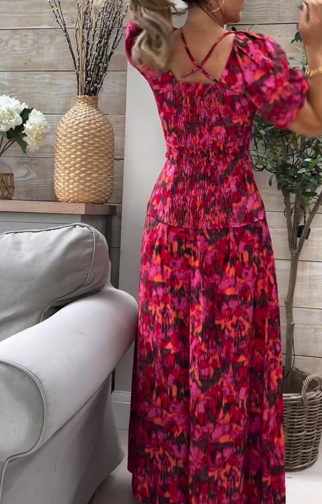 Two-piece floral dress