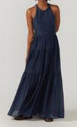 Navy blue crossover maxi dress