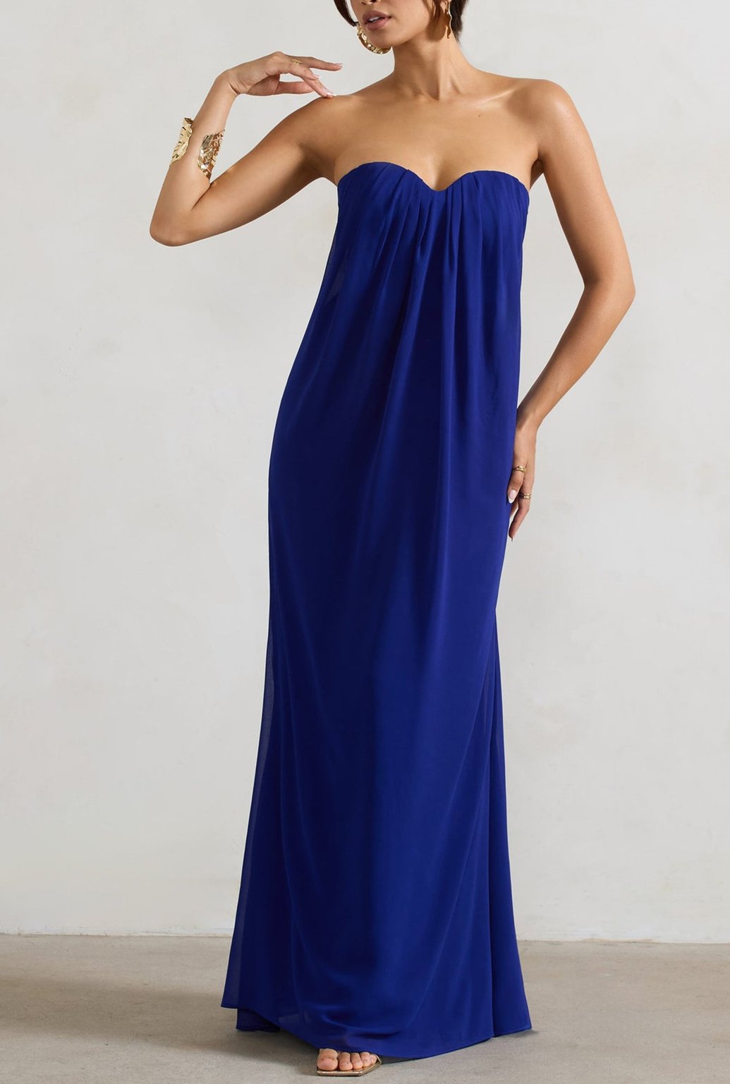 Blue Sheath Gown Dress