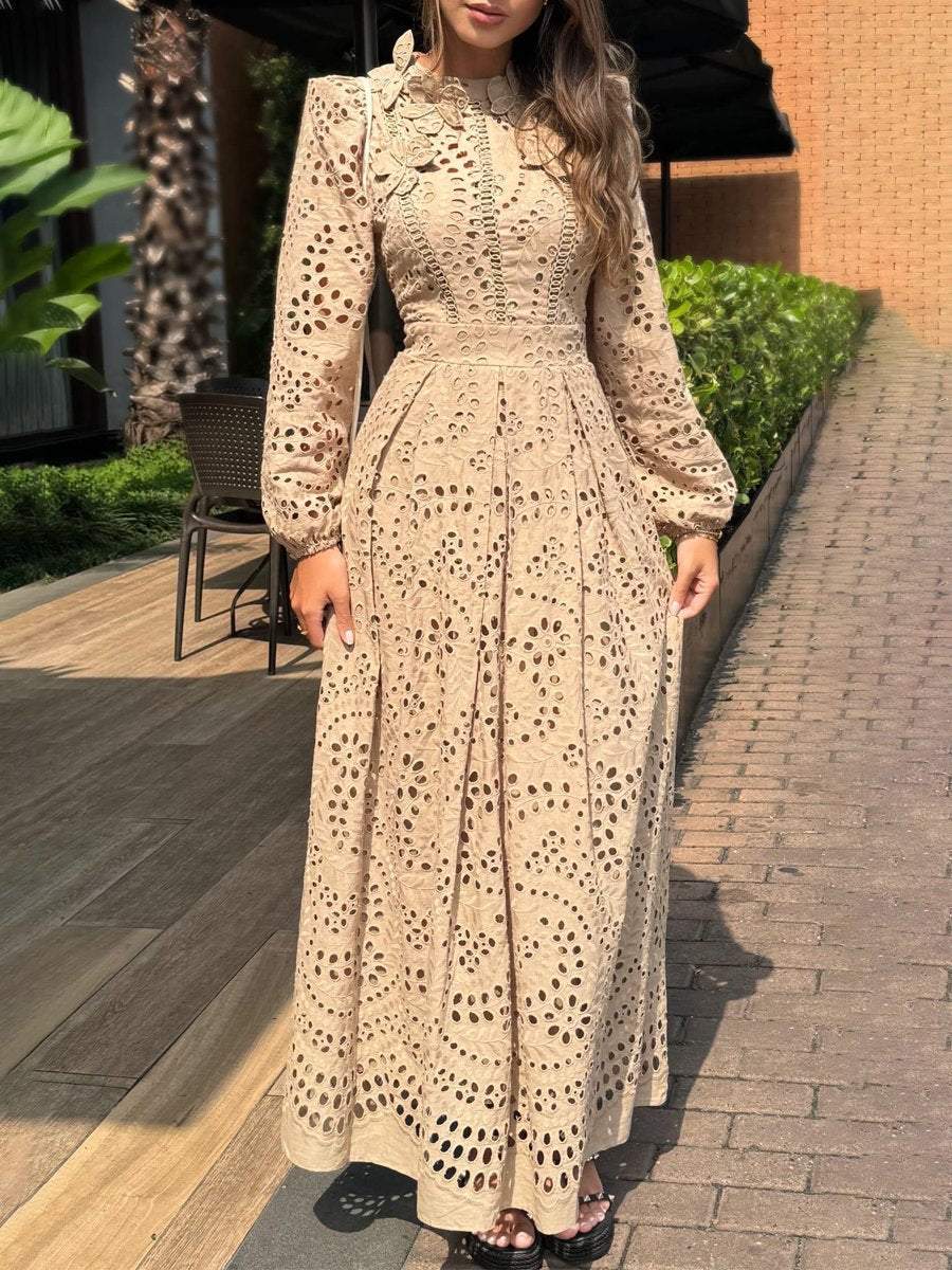 Sculpted Long Sleeve Maxi Dress