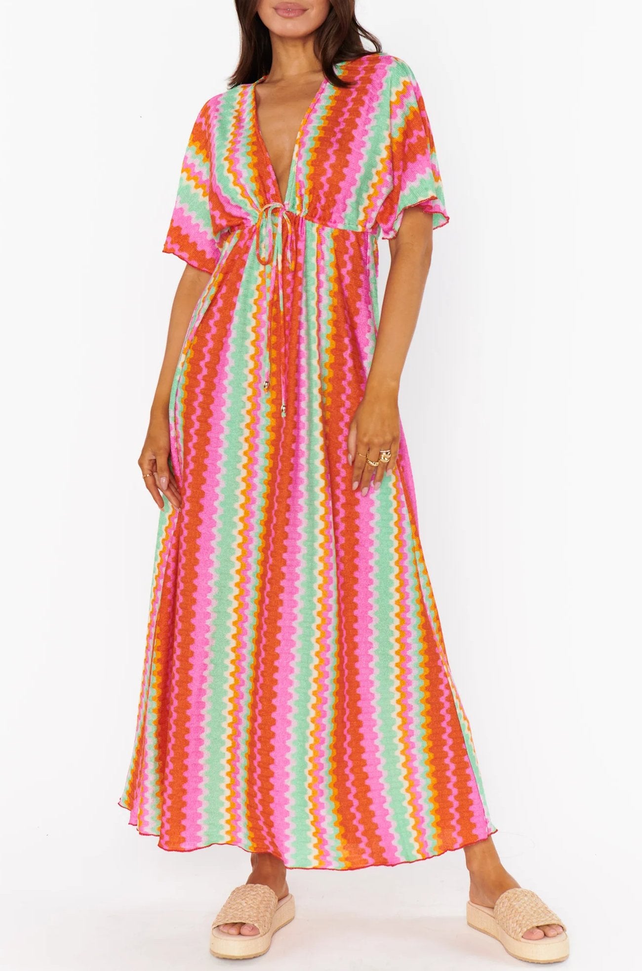 Vertical Striped Maxi Dress