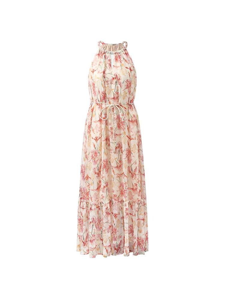 Sleeveless Crushed Floral Maxi Dress