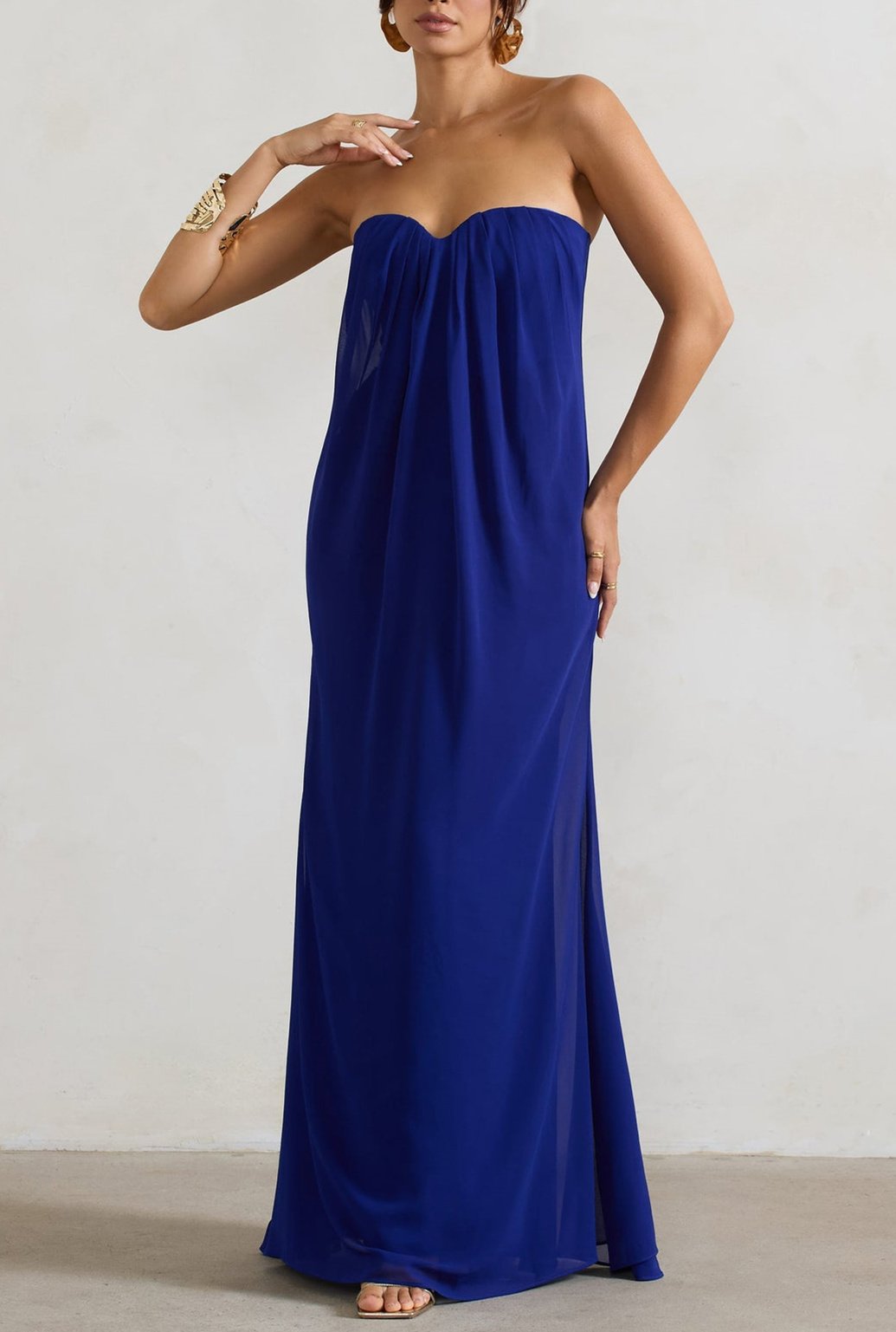 Blue Sheath Gown Dress