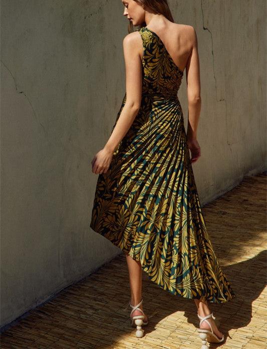 one-shoulder maxi dress