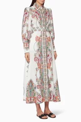 Printed Long Sleeve Maxi Dress