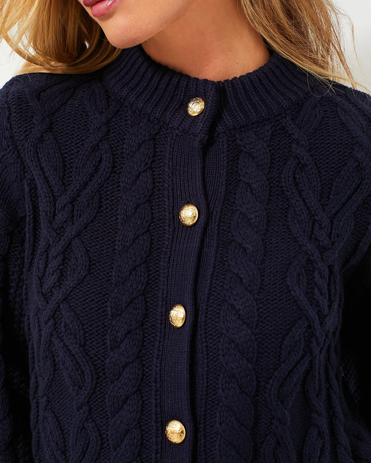 Navy Blue Knitted Cardigan