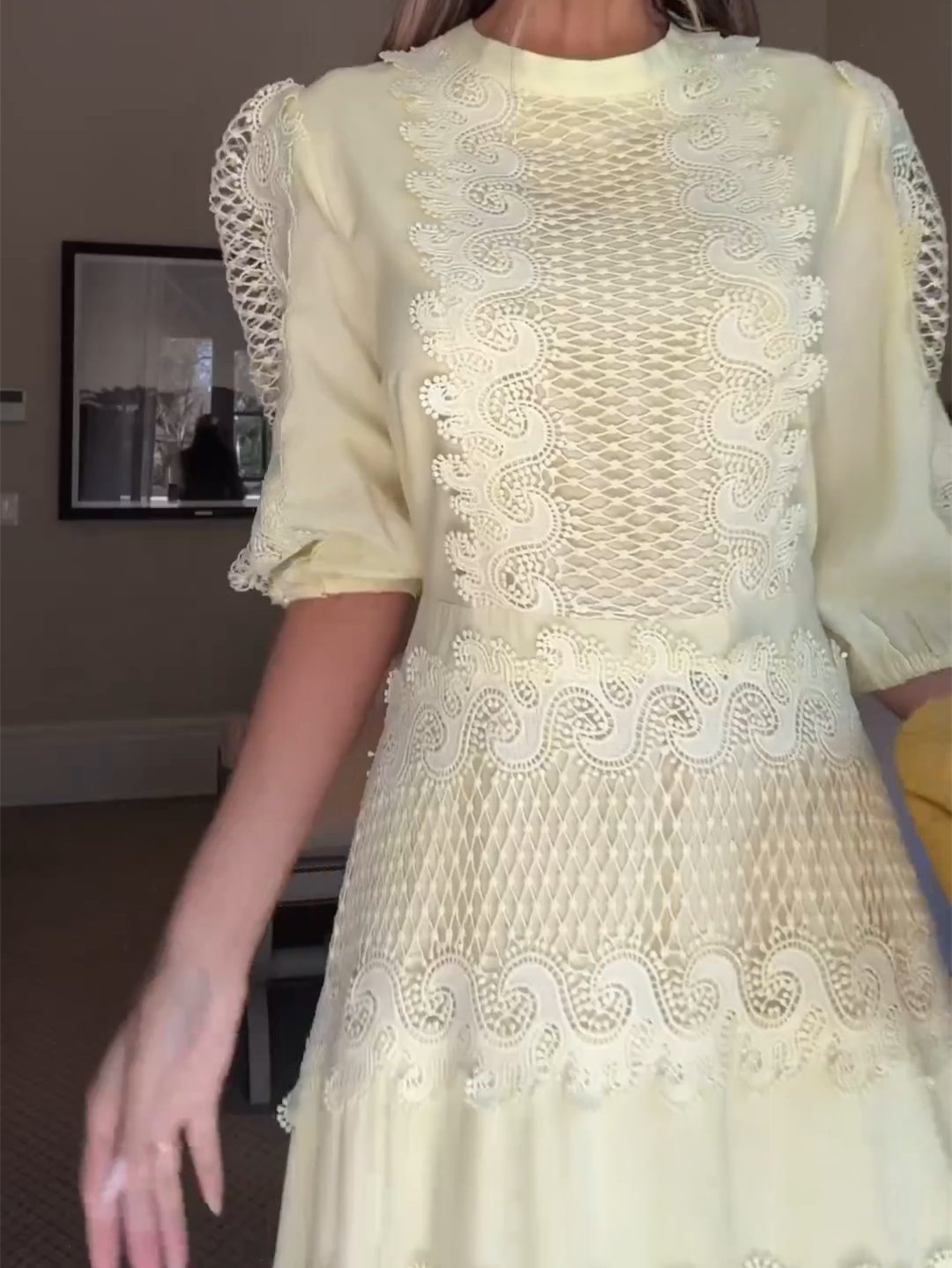 Light yellow cut-out dress