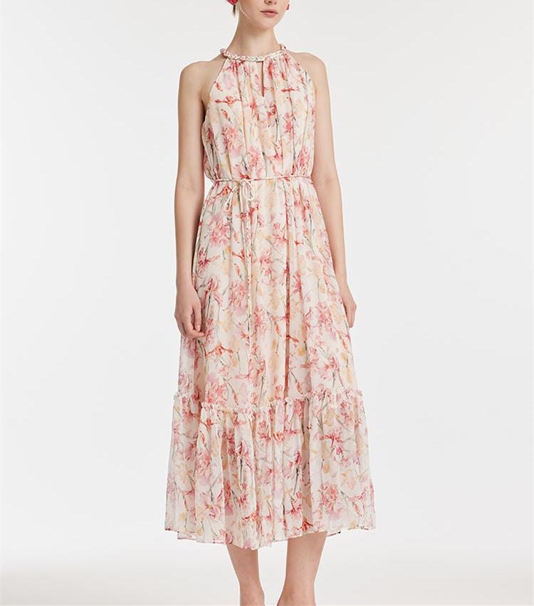 Sleeveless Crushed Floral Maxi Dress