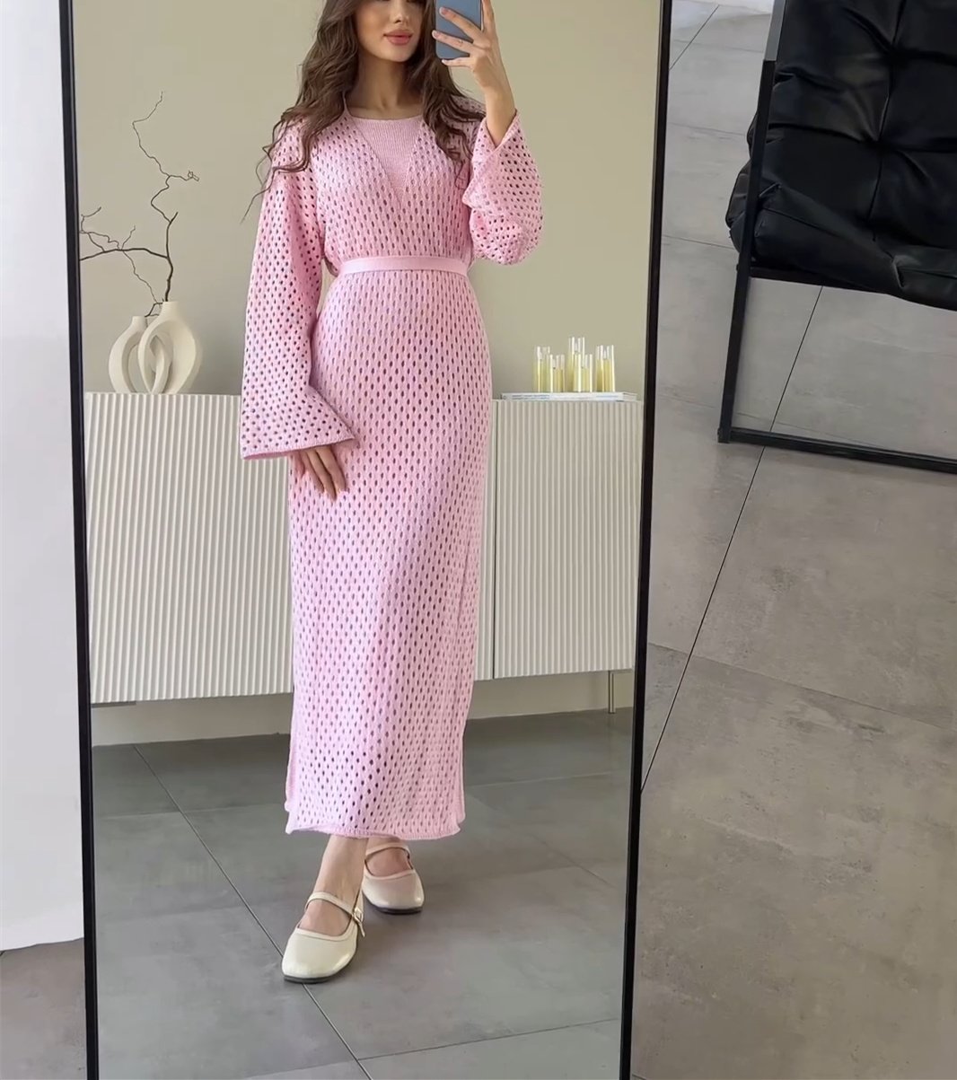 Pink Hole Maxi Dress