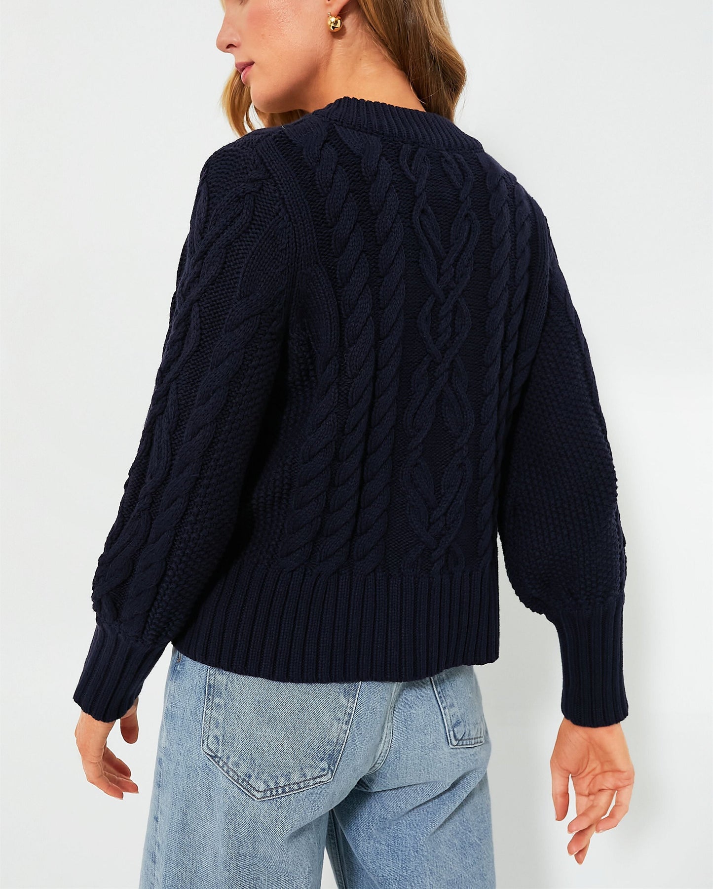 Navy Blue Knitted Cardigan