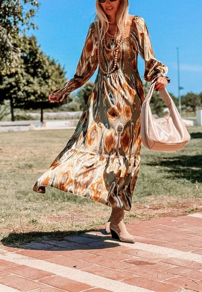 Printed Halo Fall Dress