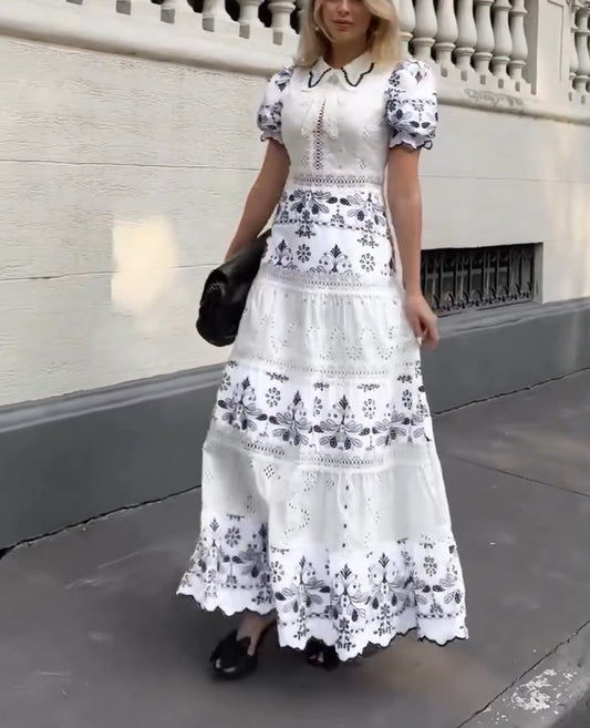 Black and white cut-out dress