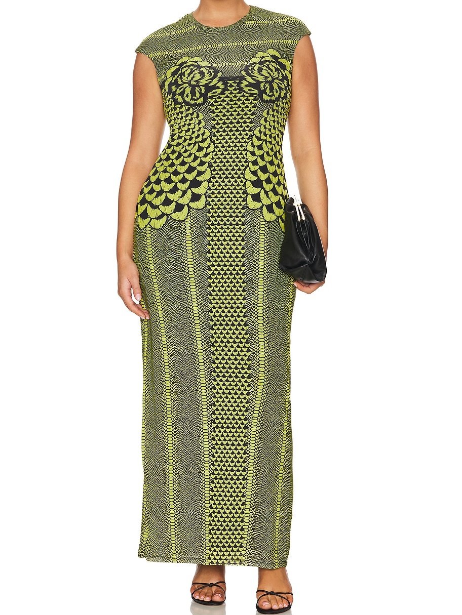 Printed Maxi Holiday Dress