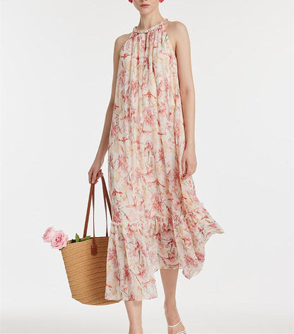 Sleeveless Crushed Floral Maxi Dress