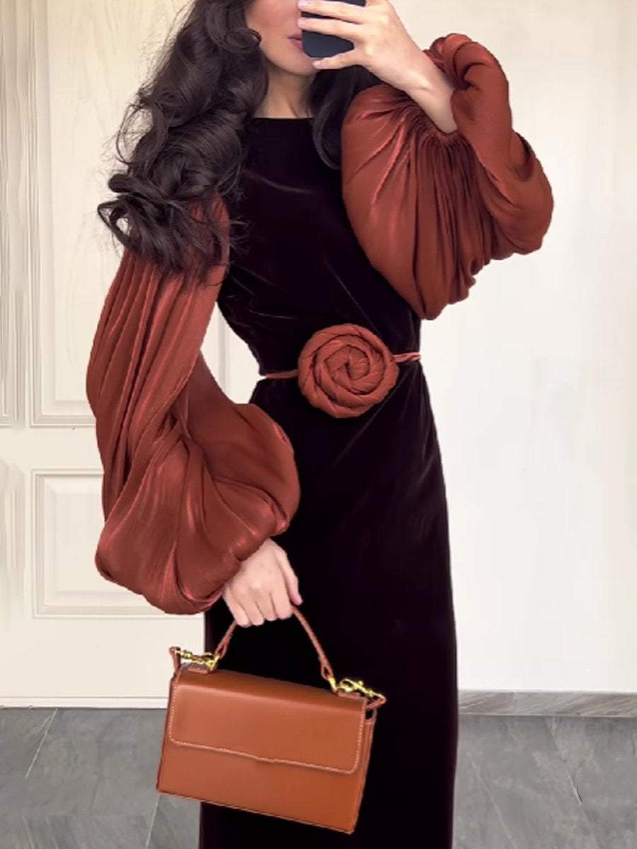 Long brown and black dress