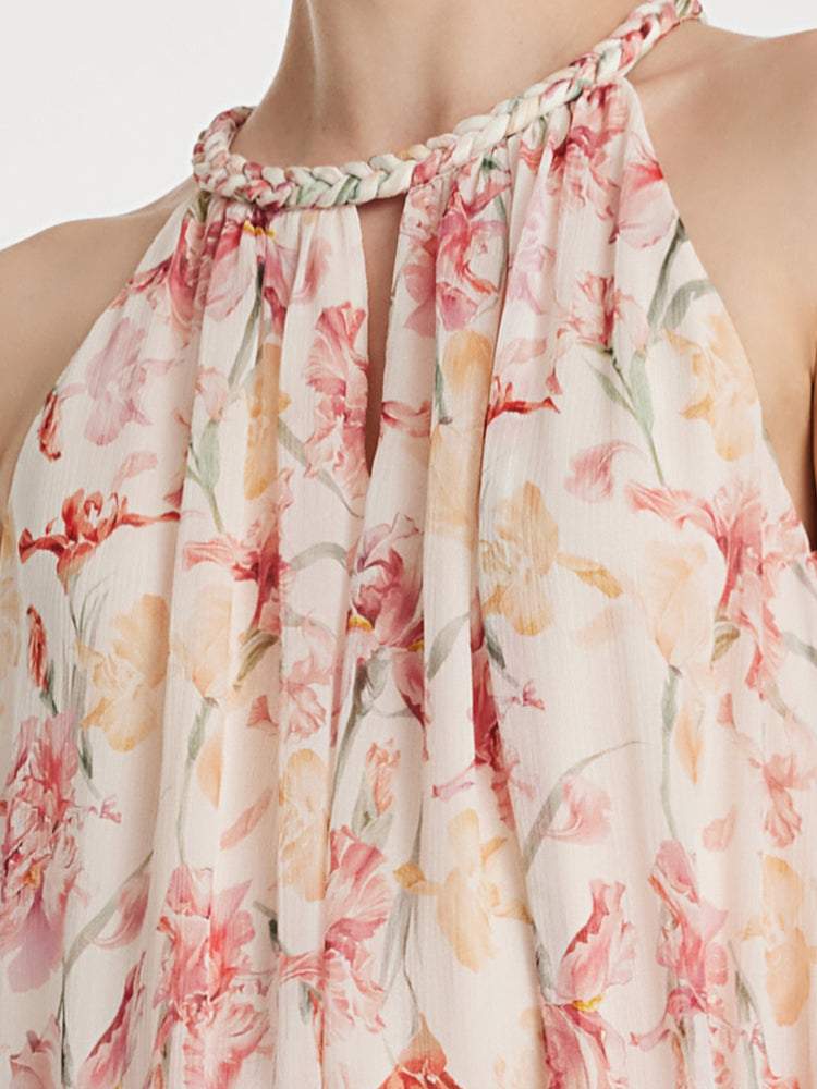 Sleeveless Crushed Floral Maxi Dress