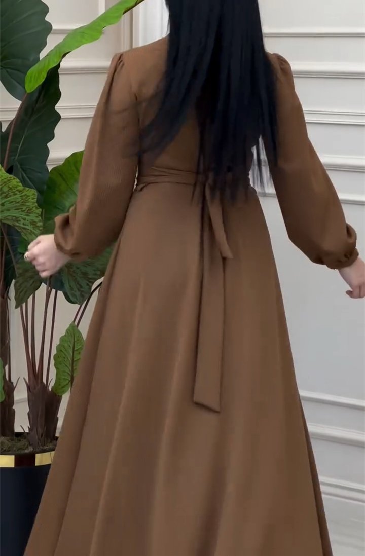 Brown Corduroy Fall Dress