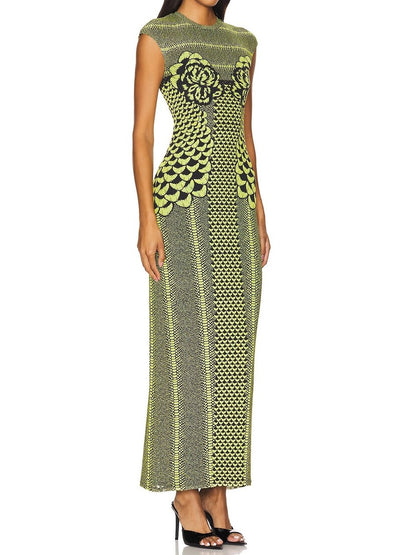 Printed Maxi Holiday Dress