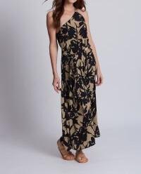 One-shoulder printed maxi dress