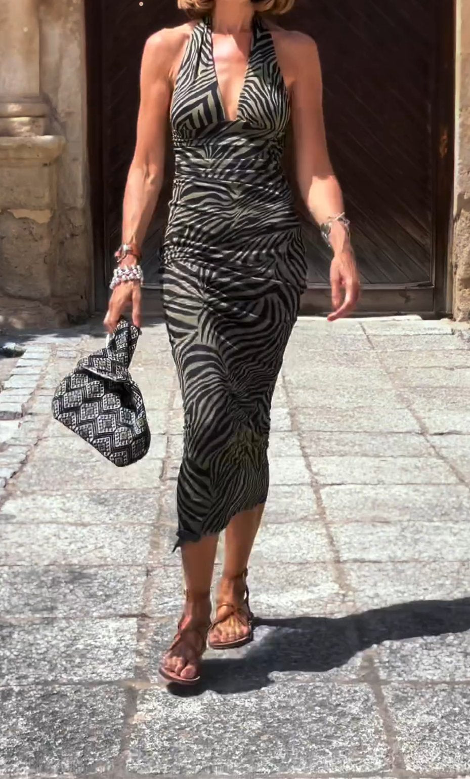 Zebra print maxi dress