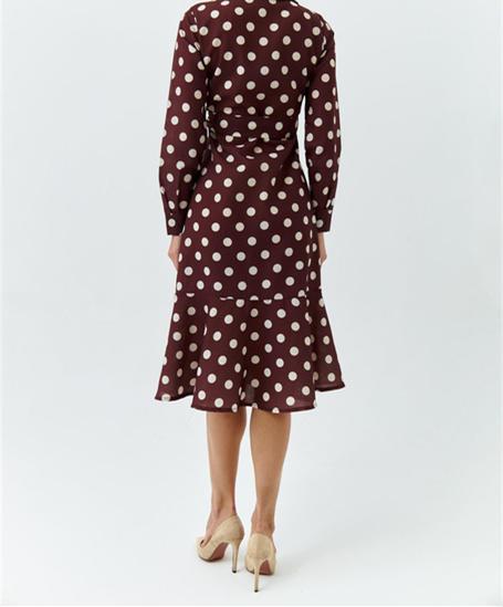 Red Polka Dot Vintage Fall Dress