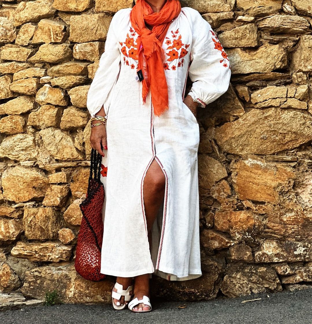 White Printed Dress