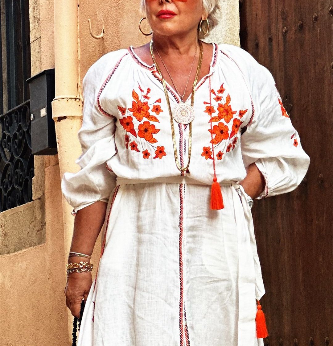 White Printed Dress