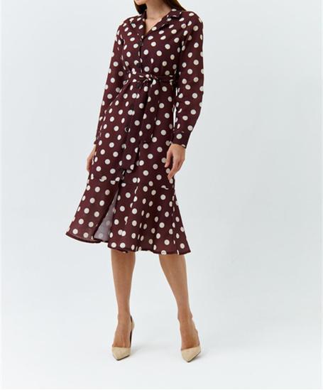 Red Polka Dot Vintage Fall Dress