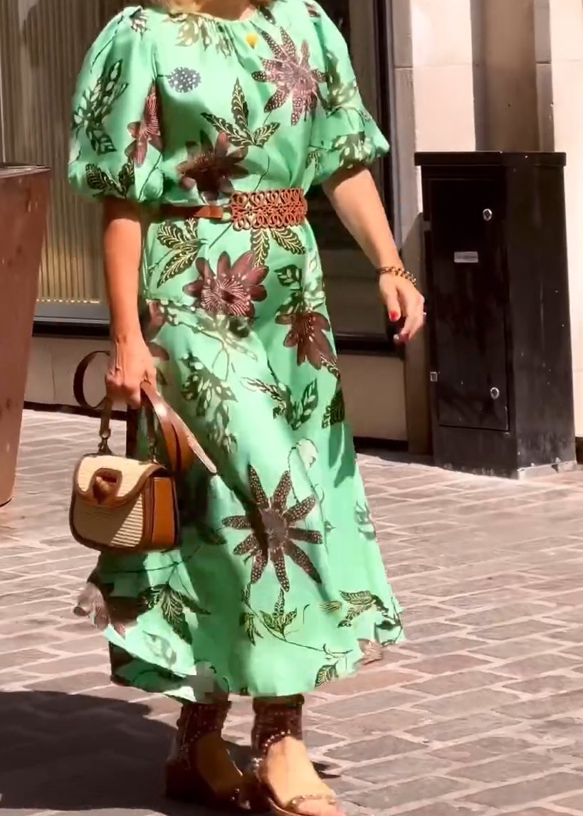 Printed green dress