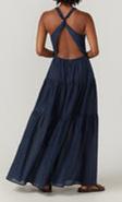 Navy blue crossover maxi dress