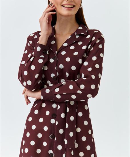 Red Polka Dot Vintage Fall Dress