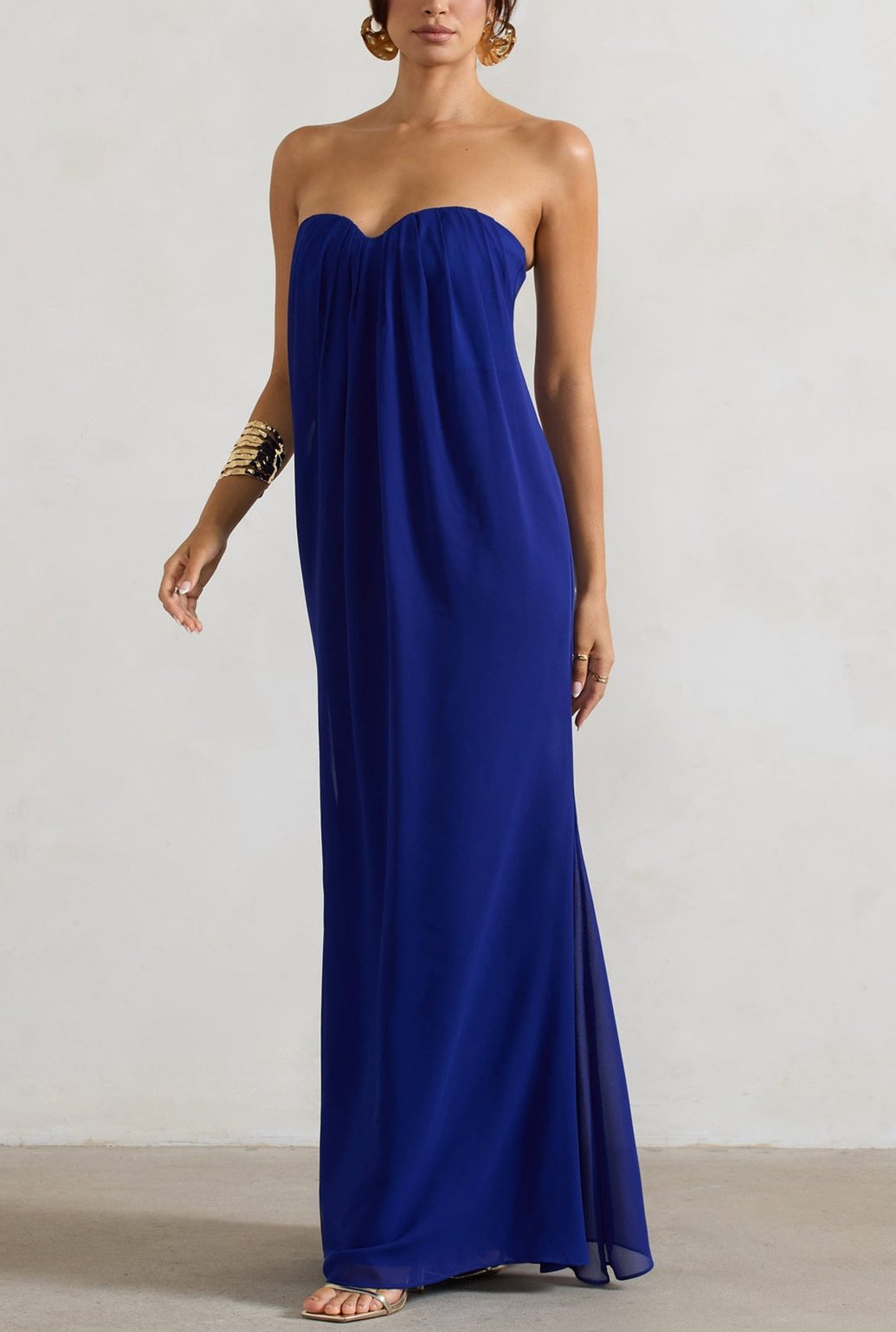 Blue Sheath Gown Dress