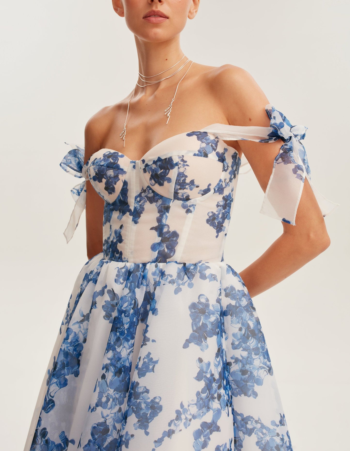 Blue Flower Gown Dress