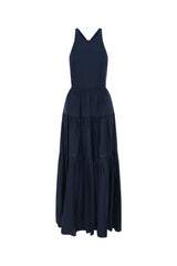 Navy blue crossover maxi dress