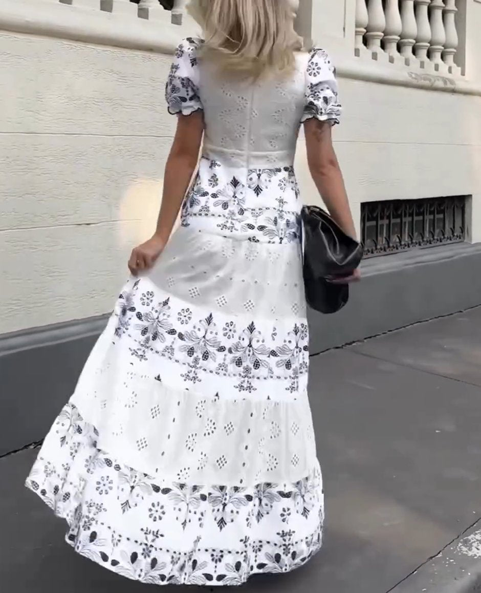 Black and white cut-out dress